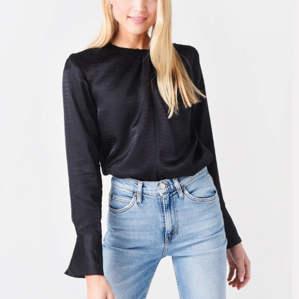 FRAME - NWT - Women's Twist Neck Long Sleeve Top Size S